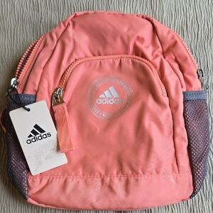 Adidas Coral and Gray Backpack with Athletic Style